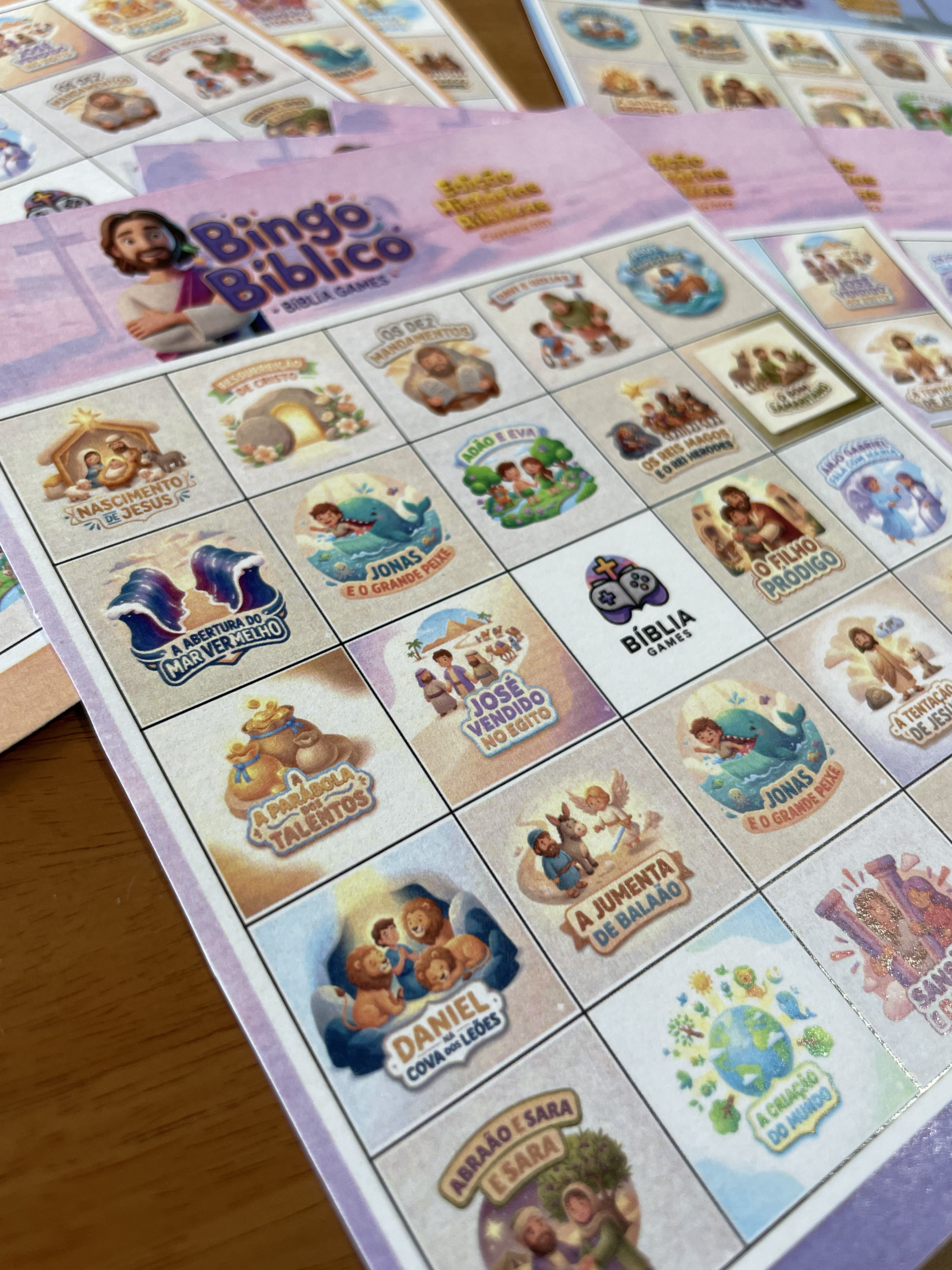 Cartela Bingo Bíblico — Personagens 3D