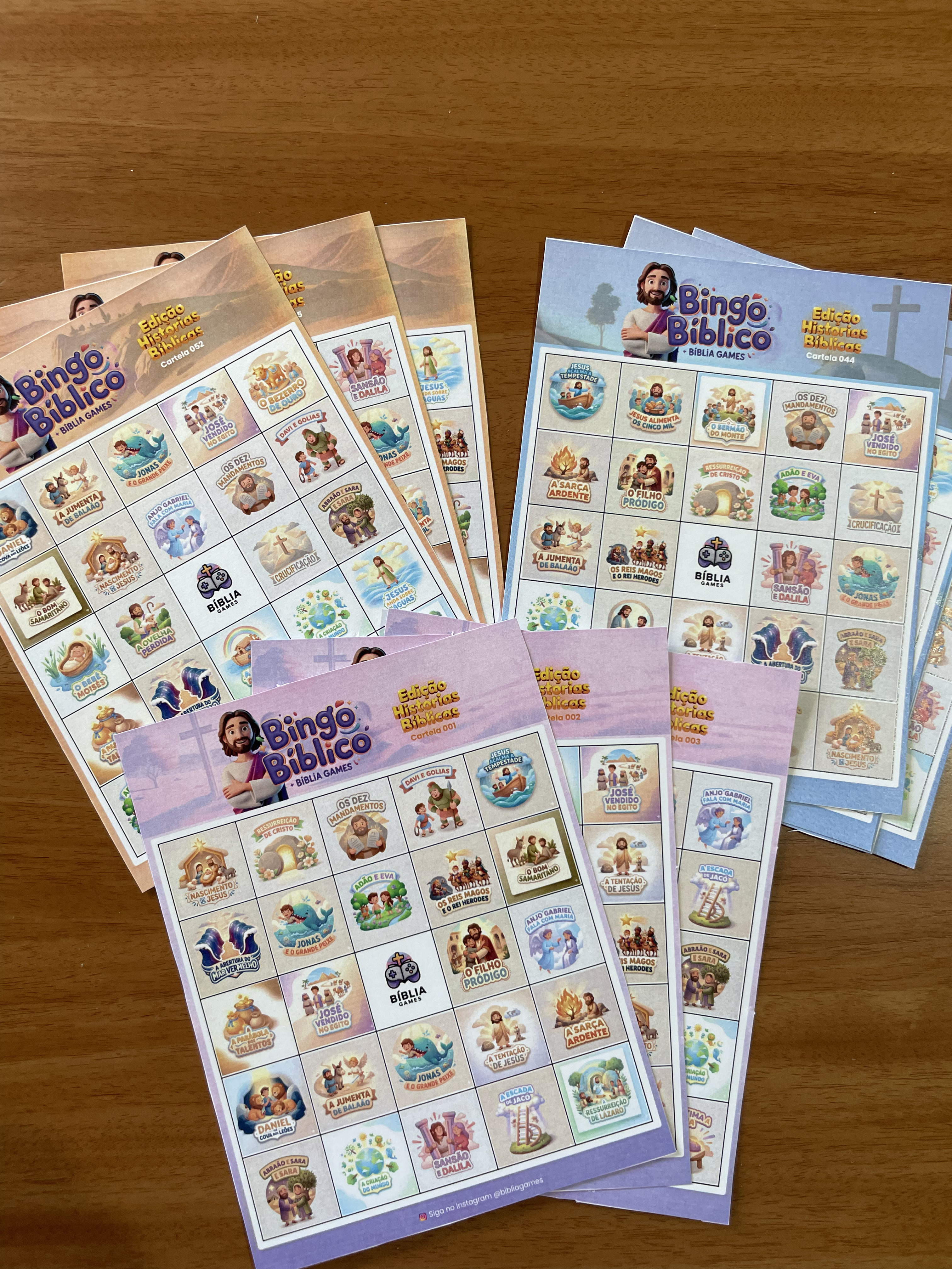 Cartela Bingo Bíblico — Histórias ilustradas